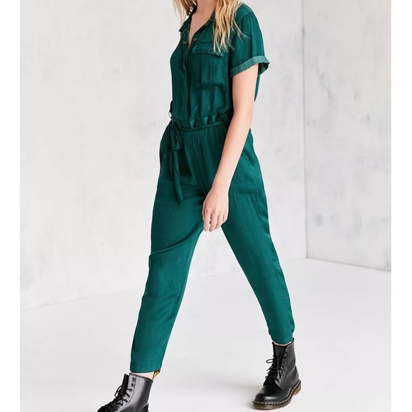 BDG Pants - BDG Piper Green Satin Coverall Jumpsuit
Sold Out